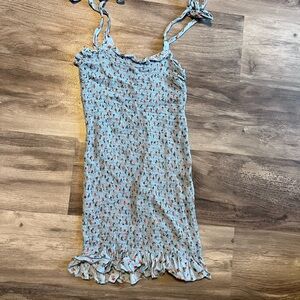 Free People Blue and Orange Floral Dress